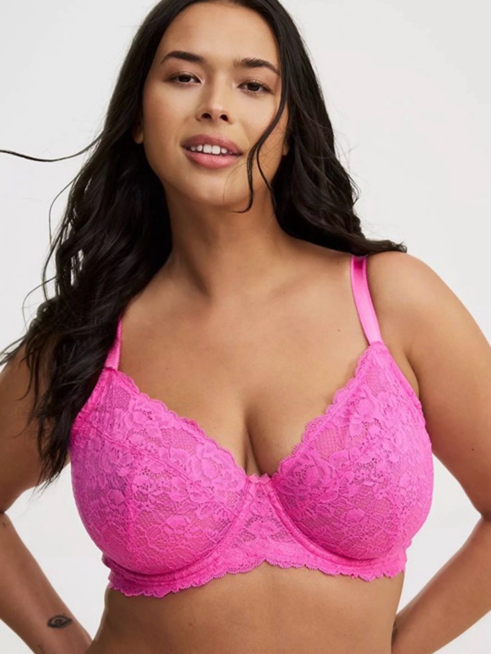 NWT Torrid 46C Hot Pink Full-Coverage Unlined Bra Plus Size 46C - Pink Lace Bra